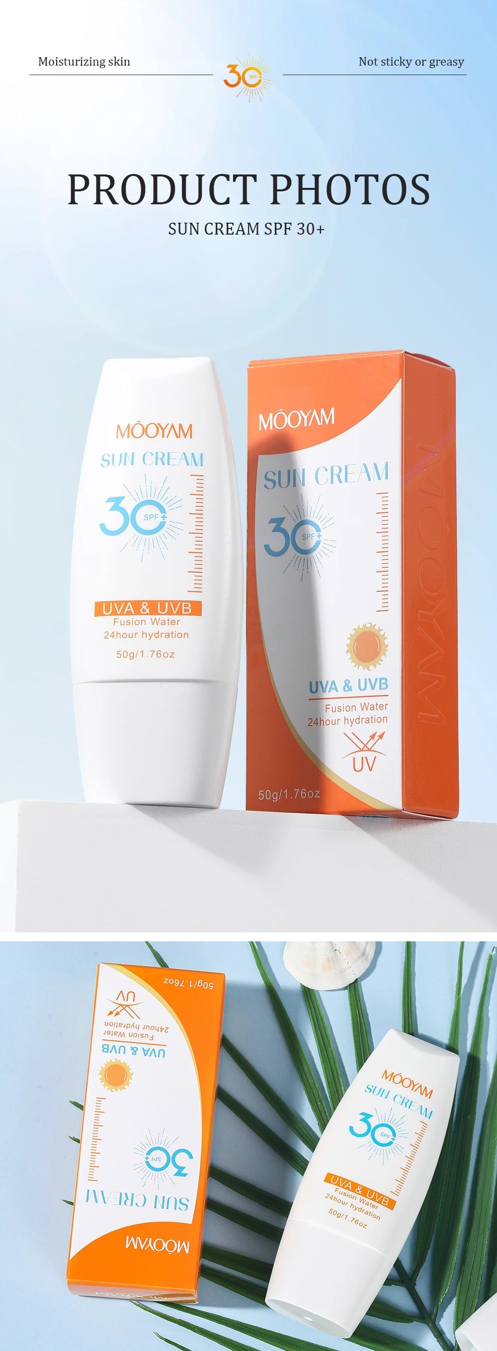 Creme protetor solar FPS30 + antioxidante protetor solar facial creme lsolation produto para cuidados com a pele do corpo