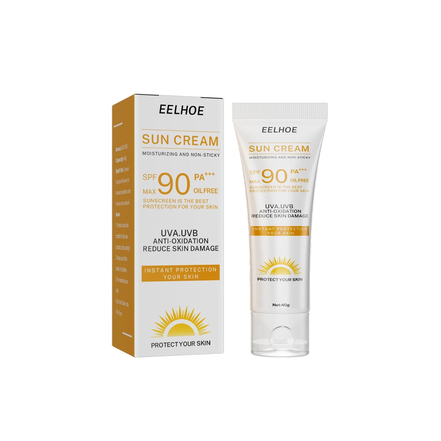 EELHOE Protetor Solar Spf 90 Creme Solar Clareador para Rosto Corporal, Controle de Oleosidade e Hidratante Facial