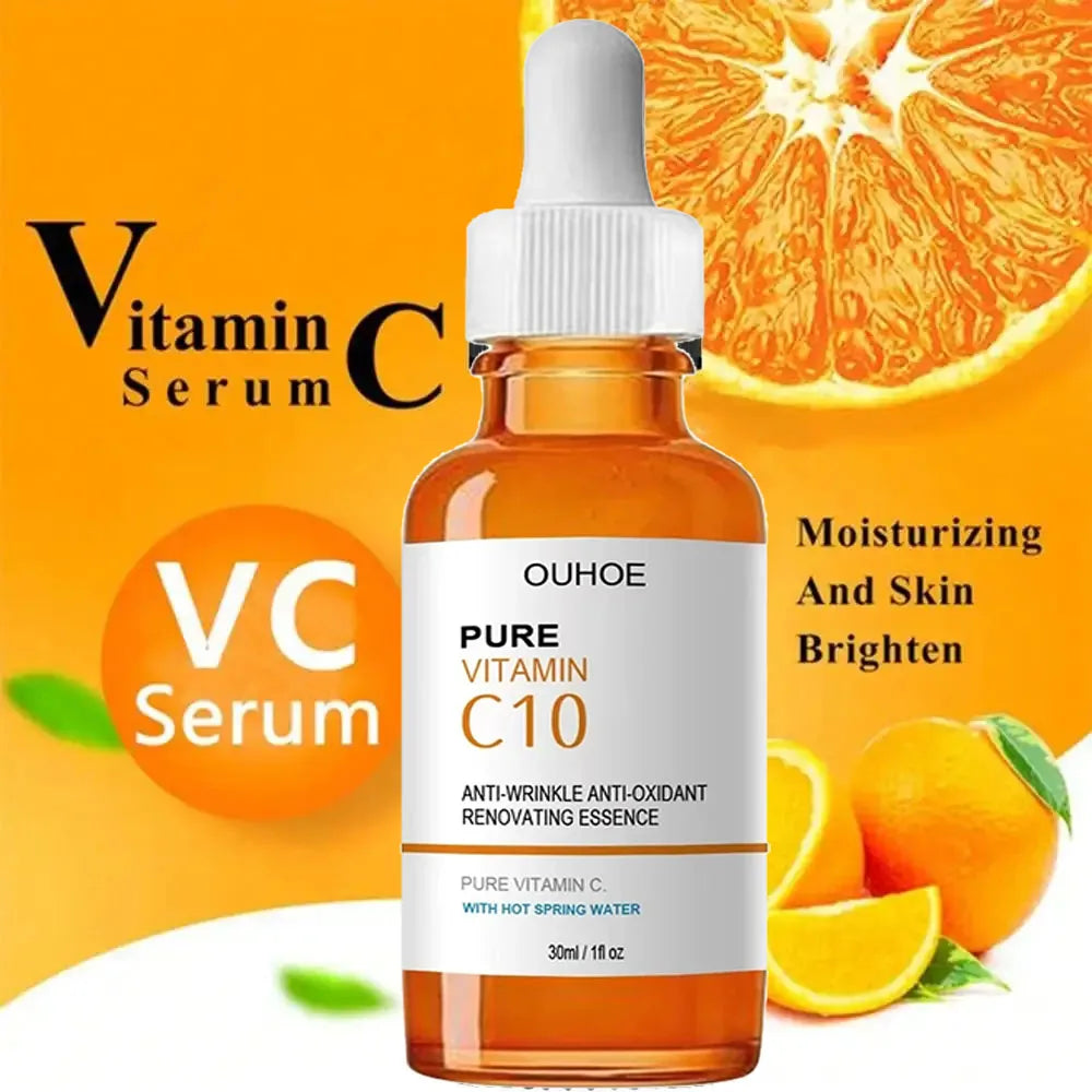 Vitamina c removedor de rugas para o rosto, atua em linhas finas anti-envelhecimento. Essência clareamento, ilumina, nutri e promove os cuidados com a pele.