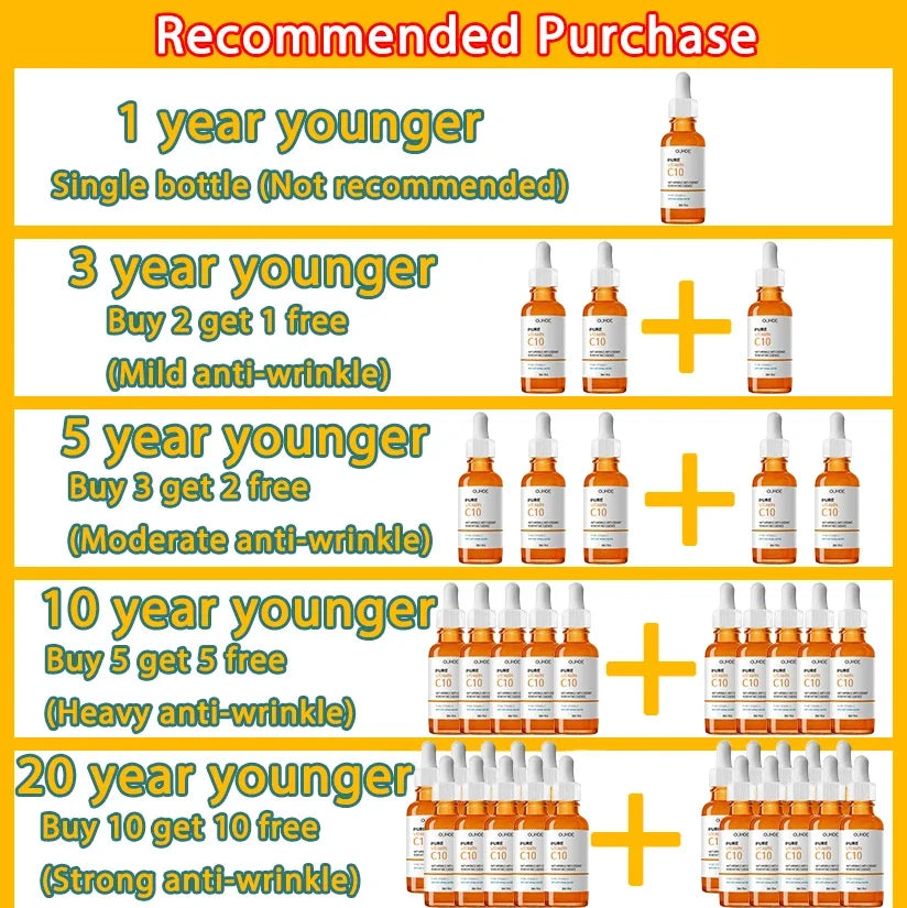 Vitamina c removedor de rugas para o rosto, atua em linhas finas anti-envelhecimento. Essência clareamento, ilumina, nutri e promove os cuidados com a pele.